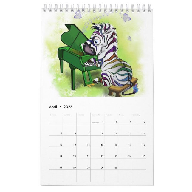 Cartoon Animals World - Funny Zeichnend - Kinder Kalender (Apr 2026)