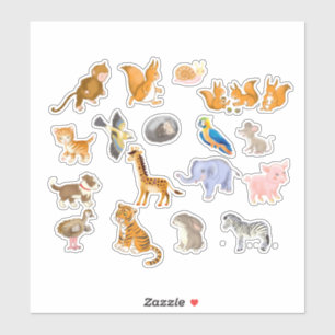 Cartoon Animaux, autocollants de planificateur