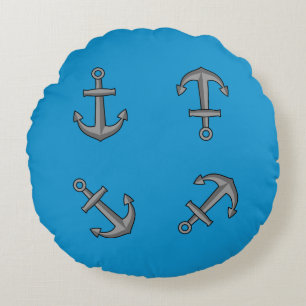 Cartoon-Anker-Set Rundes Kissen
