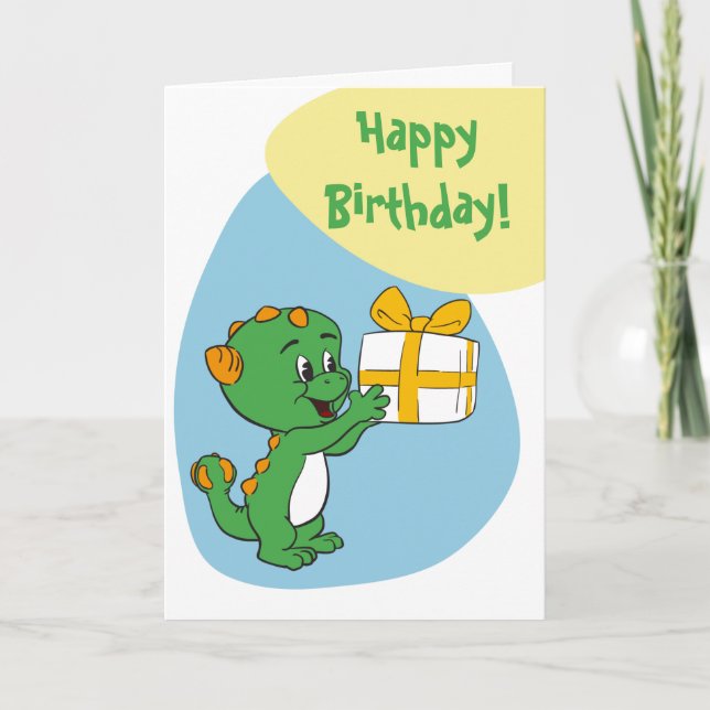 Cartoon Ankylosaurus Baby Karte (Vorderseite)