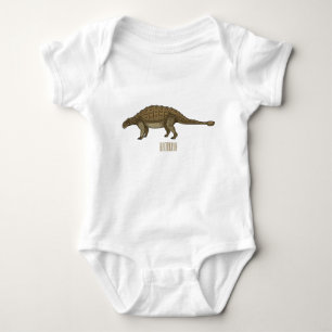 Cartoon Ankylosaurus Baby Strampler