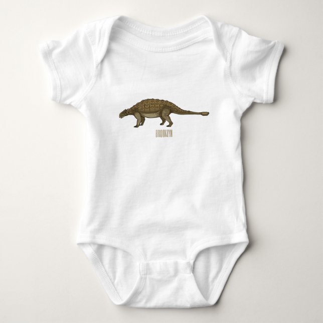 Cartoon Ankylosaurus Baby Strampler (Vorderseite)