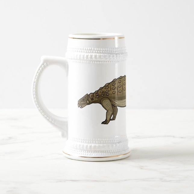 Cartoon Ankylosaurus Bierglas (Links)