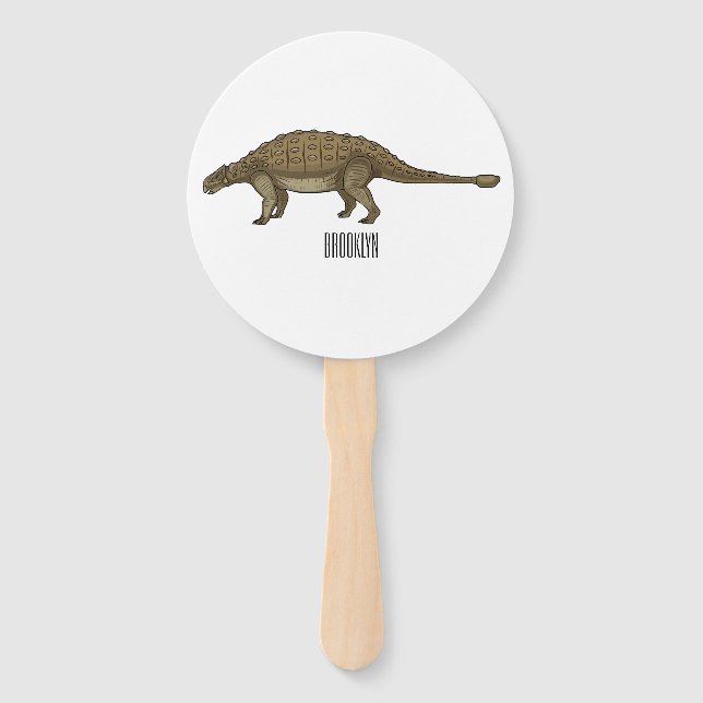 Cartoon Ankylosaurus Fächer (Vorderseite)