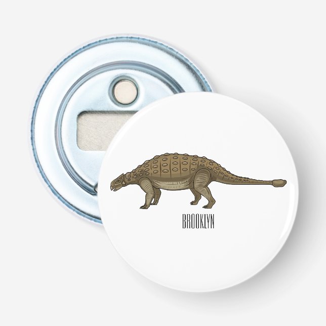 Cartoon Ankylosaurus Flaschenöffner (Vorderseite)