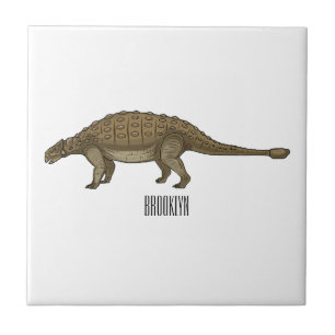 Cartoon Ankylosaurus Fliese