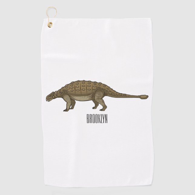 Cartoon Ankylosaurus Golfhandtuch (Vorderseite)