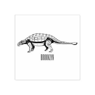 Cartoon Ankylosaurus Gummistempel