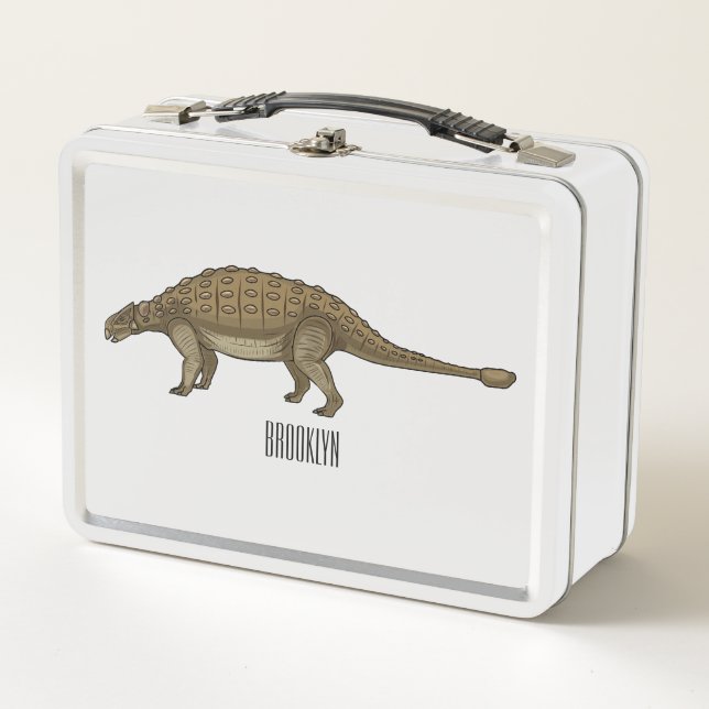 Cartoon Ankylosaurus Metall Brotdose (Vorderseite)