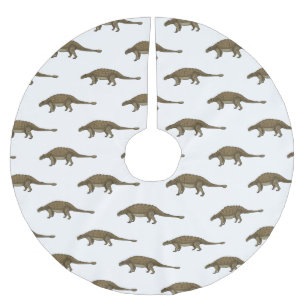 Cartoon Ankylosaurus Polyester Weihnachtsbaumdecke