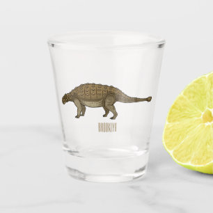 Cartoon Ankylosaurus Schnapsglas