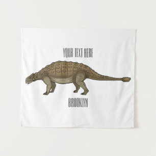 Cartoon Ankylosaurus Wandteppich