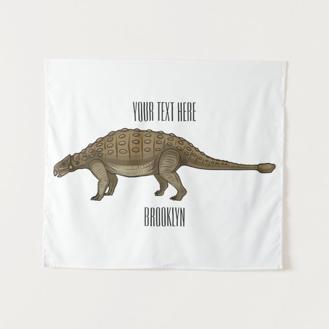 Cartoon Ankylosaurus Wandteppich (Vorderseite (Horizontal))