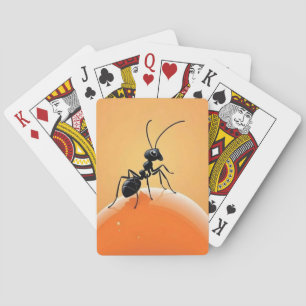 Cartoon Ant auf Orange Honey Drop Spielkarten