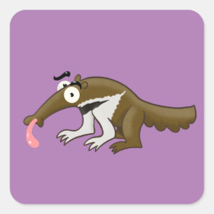 Cartoon Anteater Quadratischer Aufkleber