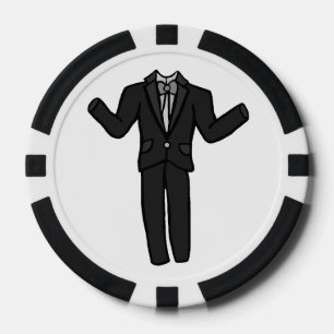 Cartoon-Anzug im dunklen Grau Pokerchips