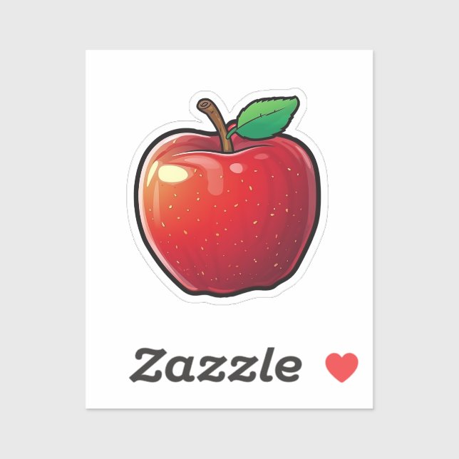 Cartoon Apfel Aufkleber (Blatt)