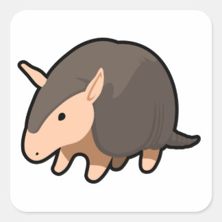 Cartoon Armadillo Quadratischer Aufkleber