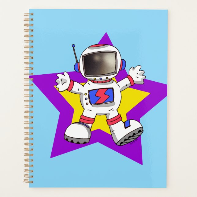 Cartoon Astronaut in Star Design Planer (Vorderseite)