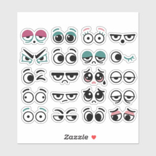 Cartoon-Augen-Ausdrücke Vinyl-Aufkleber Aufkleber