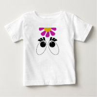 Cartoon Augen mit rosa gelber Blume