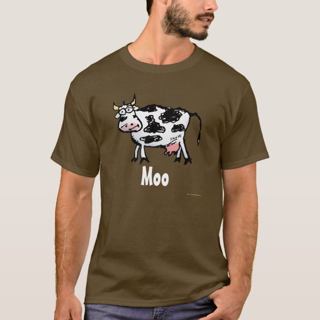 Cartoon aus Schwarz und Weiß T-Shirt (Vorderseite)