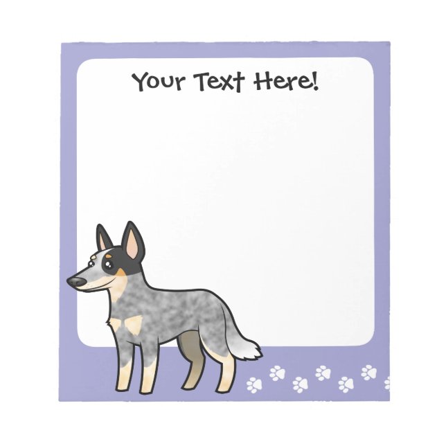 Cartoon Australian Cattle Dog / Kelpie Notizblock (Vorderseite)