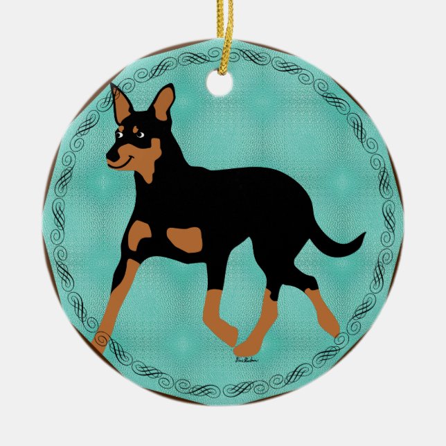 Cartoon Australian Kelpie Trotting 2 Keramik Ornament (Vorne)