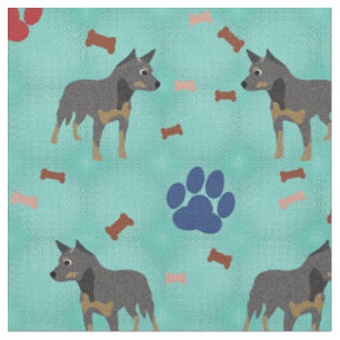 Cartoon Australischer Rinderhund Stoff