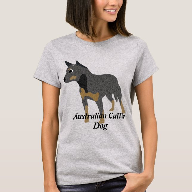 Cartoon Australischer Rinderhund T-Shirt (Vorderseite)