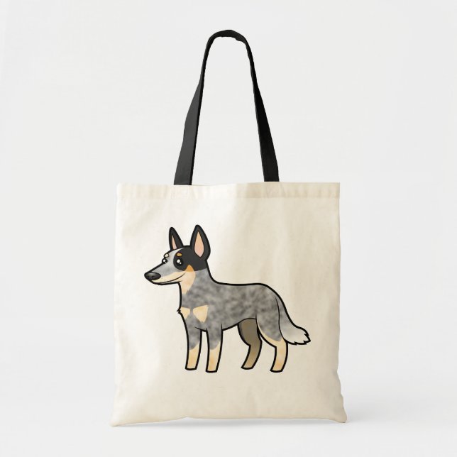 Cartoon-australischer Viehhund/Kelpie Tragetasche (Vorne)