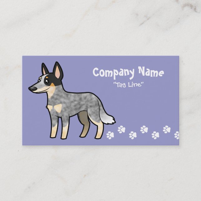 Cartoon-australischer Viehhund/Kelpie Visitenkarte (Vorderseite)