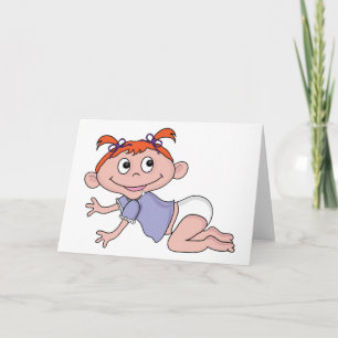 Cartoon Baby Crawling Grußkarten Karte