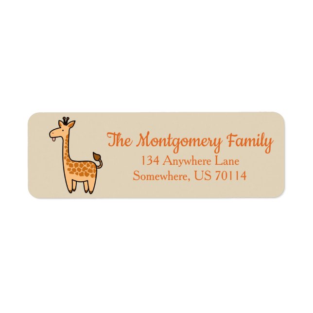 Cartoon Baby Giraffe Familienname (Vorne)