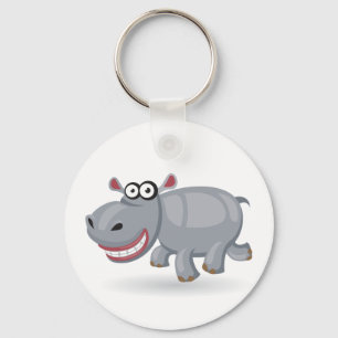 Cartoon baby Hippo Schlüsselanhänger
