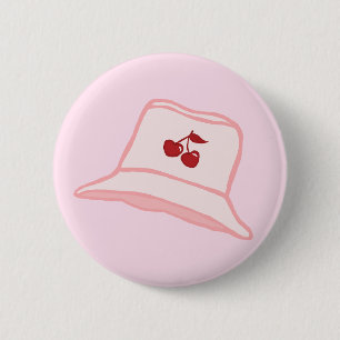 Cartoon-Baby-Rosa-Coquette-Kirsche-Eimerhut Button