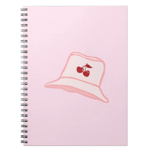 Cartoon-Baby-Rosa-Coquette-Kirsche-Eimerhut Notizblock