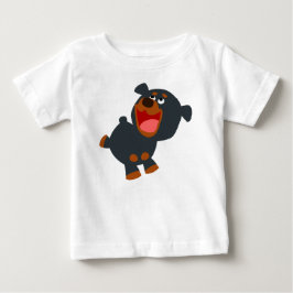 Cartoon Baby Rottweiler Baby T - Shirt