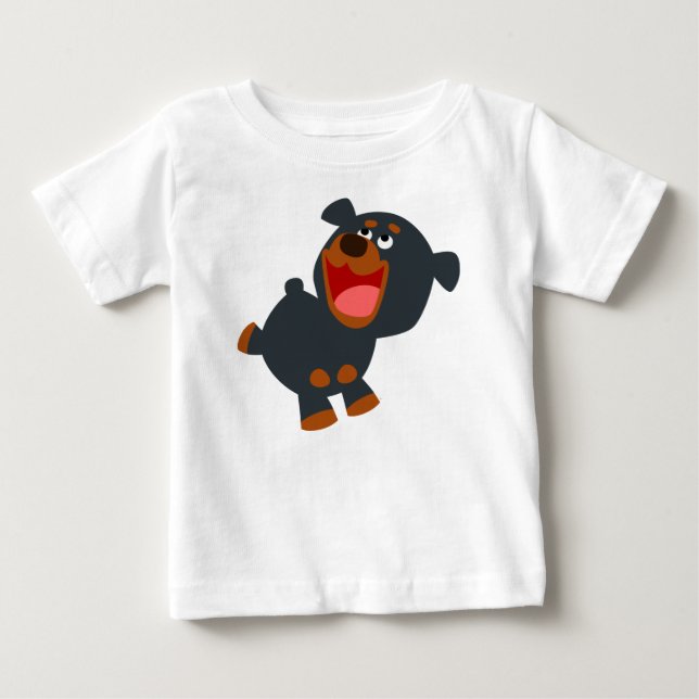 Cartoon Baby Rottweiler Baby T - Shirt (Vorderseite)