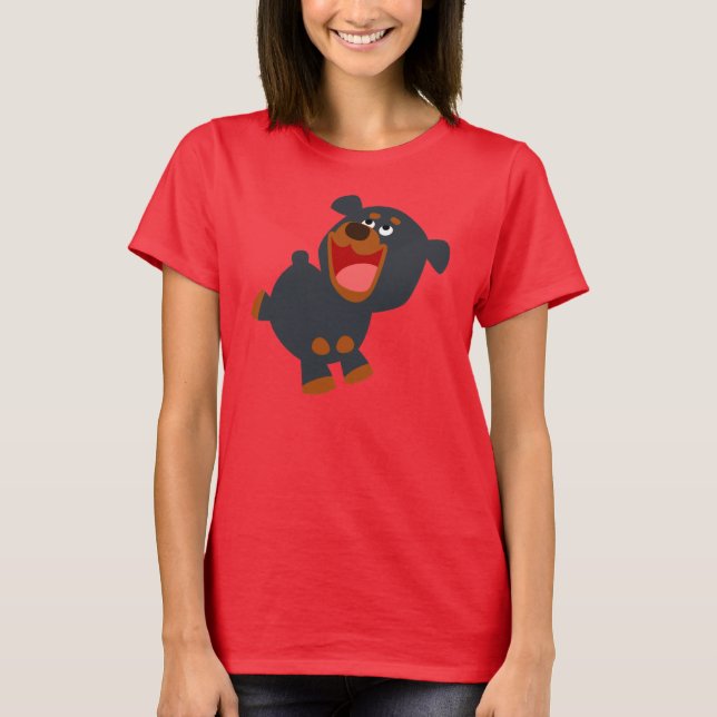 Cartoon Baby Rottweiler Women T - Shirt (Vorderseite)