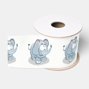 Cartoon Babyelefant, der in den Himmel schaut Ripsband