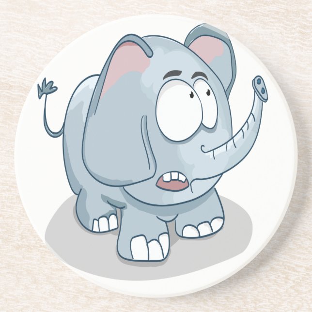 Cartoon Babyelefant, der in den Himmel schaut Untersetzer (Vorne)