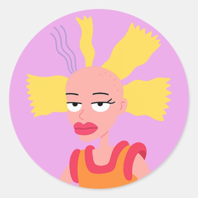 Cartoon "Bad Hair Day" Aufkleber (Vorderseite)