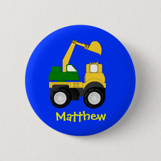 Cartoon-Bagger - personalisiertes Namensgeschenk Button