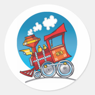 Cartoon Bahn Motor Runder Aufkleber
