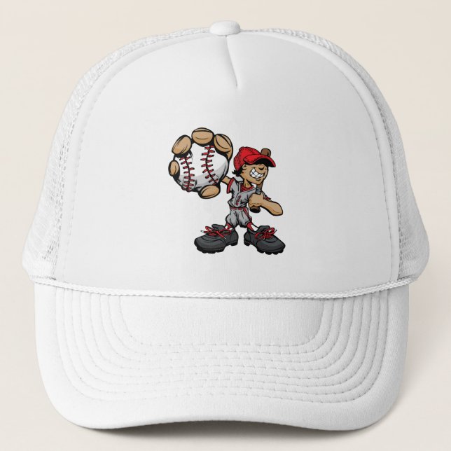 Cartoon Ballplayer Truckerkappe (Vorderseite)