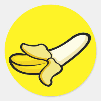 Cartoon Banana Obstaufkleber Runder Aufkleber