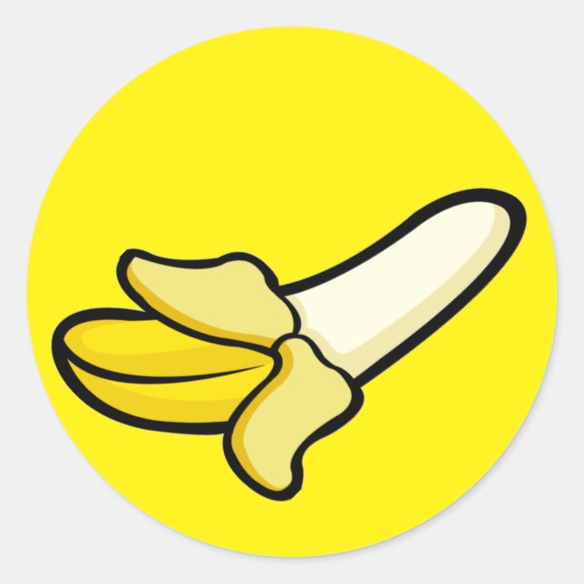 Cartoon Banana Obstaufkleber Runder Aufkleber (Vorderseite)