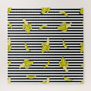 Cartoon-Bananen-Patches: Retro-Stil.