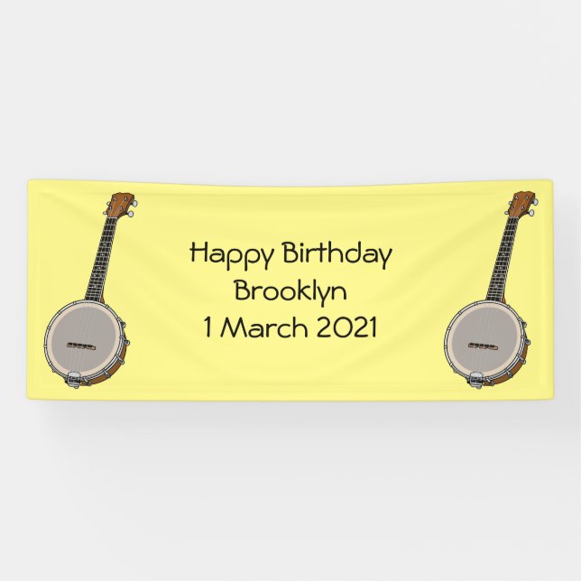 Cartoon Banjo Banner (Horizontal)
